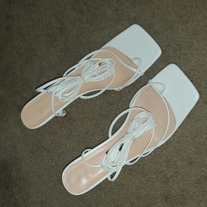 Chic White Strappy Heels
